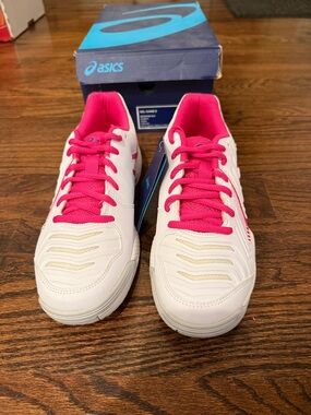 Asics gel-game 6 White Sneakers with Bright Pink Details